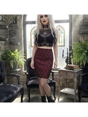 THE LIMITED Women's Red and Burgundy Skirt